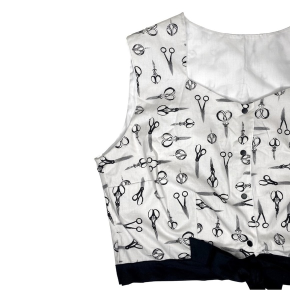 Hemet Stylist at Heart Scissor Top Pin-Up Novelty Print Sz 3x NWT - Picture 4 of 10